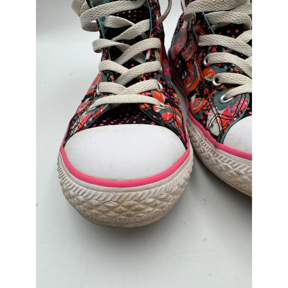 Converse Chuck Taylor All Star High Top Floral Polka Dot Sneakers 654210F 4.5Y